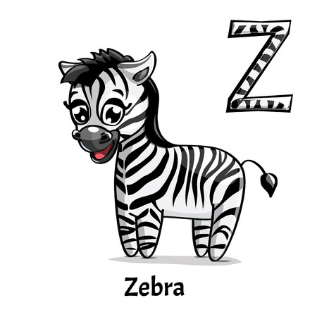 Vector alphabet letter Z. Zebraのイラスト素材