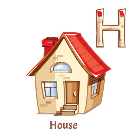 Vector alphabet letter H. Houseのイラスト素材