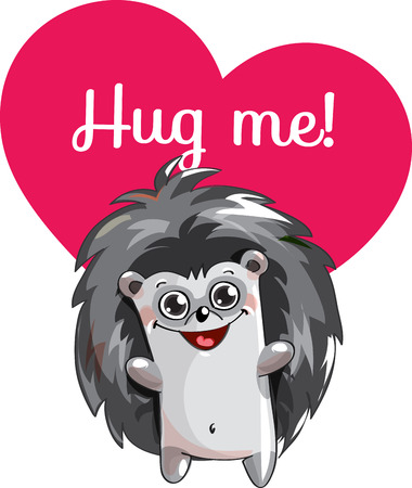 Cartoon hedgehog ready for a huggingのイラスト素材
