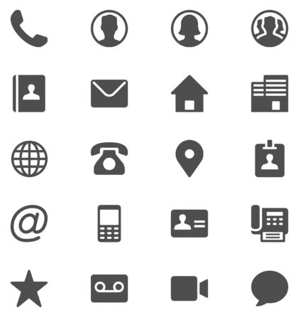 Complete  multipurpose contact icon set for web design, graphics design.のイラスト素材