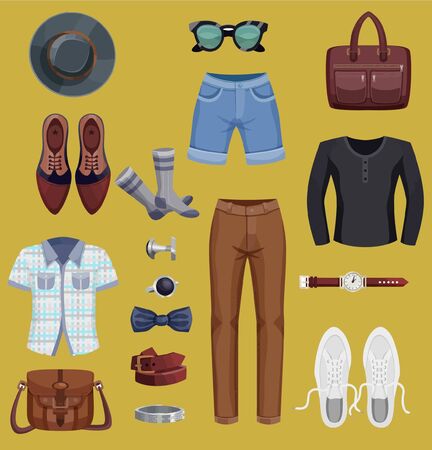 Mens clothing illustration set for garments industry, fashion house and textile industriesのイラスト素材