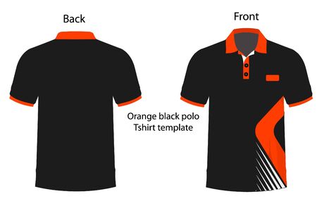 Orange and black color Polo T shirt templateのイラスト素材