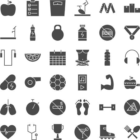 Complete fitness and dieting icon set for graphics designer and web designer.のイラスト素材