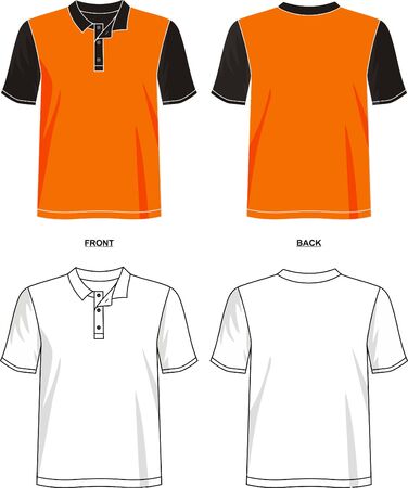 Colorful Polo T shirt template sketch drawing. T Shirt sketch hand drawn and customizable.のイラスト素材