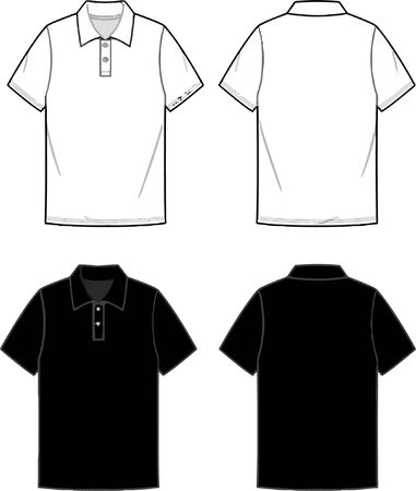 Black and white polo template technical drawing. Hand drawn polo sketch.のイラスト素材