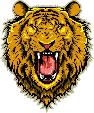 Angry Lion head for Tshirt design. Tshirt design element angry lion head. Logo design element.のイラスト素材
