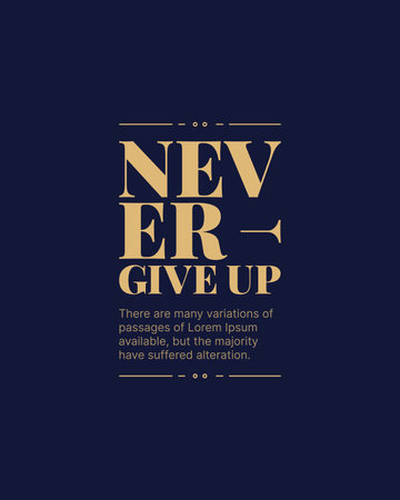 Never give up typography t shirt design nothing impossible vector quote design | No Editableのイラスト素材