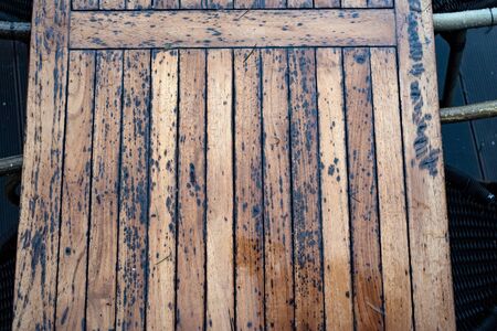 Texture of wet wood, planks, planks, brown, naturalの写真素材