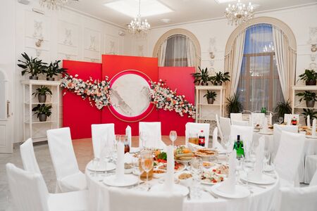 decoration Korean traditional holiday Doljanchi baby first birthday in the restaurantの写真素材