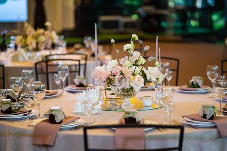 table setting with white table cloth with no food and people