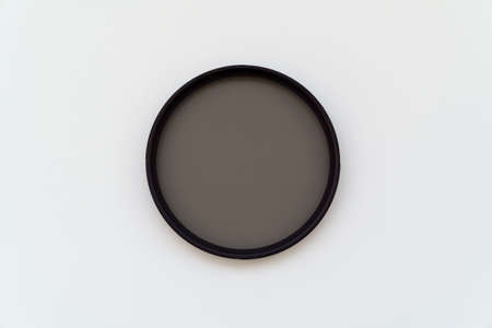 cpl polarization filter for photo video cameras on white backgroundの写真素材