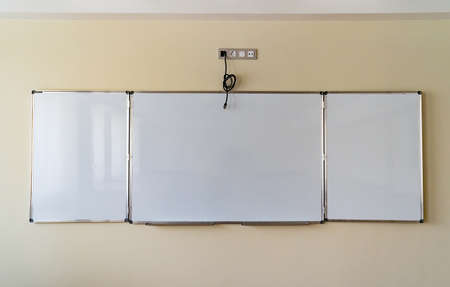 Three-element magnetic marker board for school.の写真素材