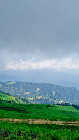 beautiful mountain landscape in warm summer weather. hiking and mountaineering.の写真素材