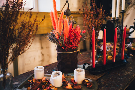 New Years or autumn decor in natural style. vintage and retro.
