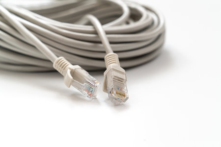 patch cable, patch cord, connecting cord. an integral part of the cable systemの写真素材