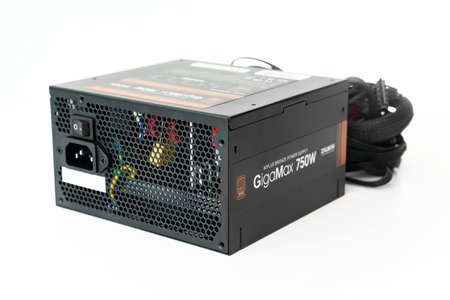 Zalman PSU. The computers power supply is on a white background.のeditorial素材