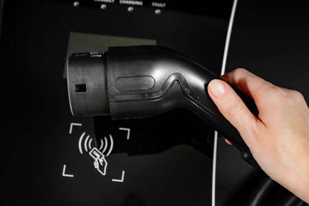 part of a new electric car charger. environmentally friendly energy.