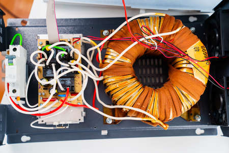 Internal device of electrical appliance, voltage stabilizer. copper transformer.の写真素材