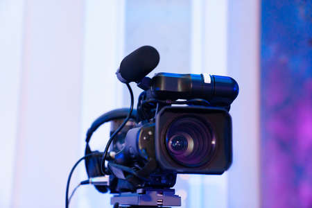 broadcast video camera to show what is happening on stage on large screens.