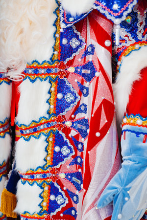 details of a traditional Father Frost costume.の写真素材