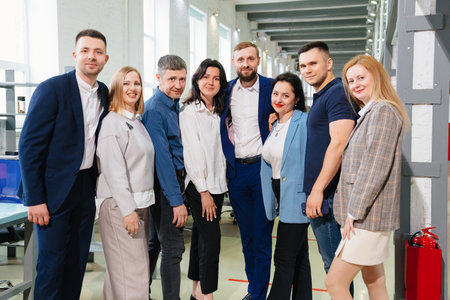 a group of men and women in coworking. the concept of teamwork.