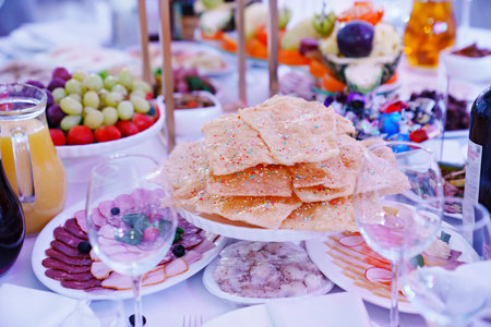 Table served for a traditional Korean holiday.の写真素材