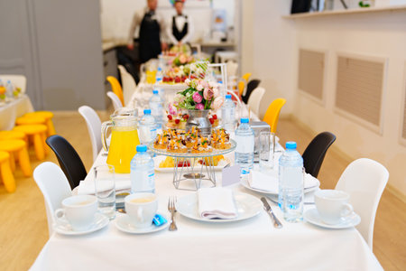 a large table served for the holiday. catering.の写真素材