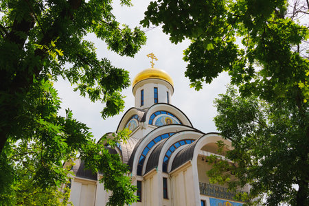 Church of Intercession of Blessed Virgin Mary. Orthodox church in Rostov-on-Don.のeditorial素材
