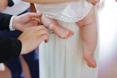 Cute details of the ritual of baptism in the Orthodox Church.