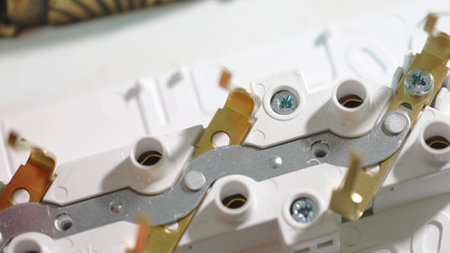 Disassembled electrical outlet. electrician servicesの写真素材