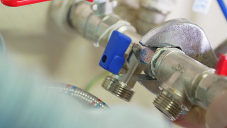 stopcock for connecting a dishwasher or washing machineの写真素材