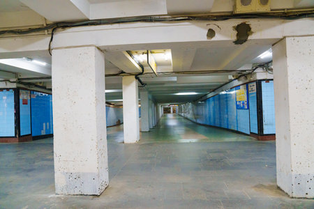 An empty pedestrian underpass during a military coup in Russia in Rostov-on-Don