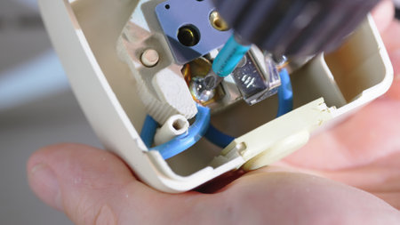 Disassembled Powerful power outlet. electrician servicesの写真素材