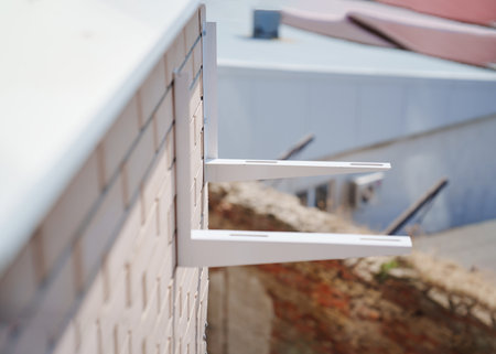 Bracket on the wall for attaching the outdoor unit of the air conditioner.