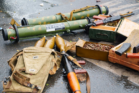 weapon On the streets of during the attempted military coup in Rostov-on-Don
