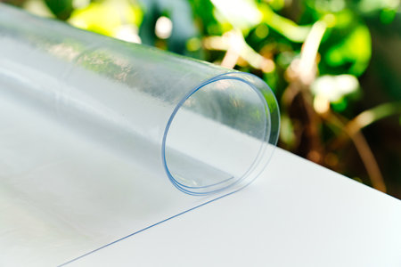 PVC film. polymeric material made of polyvinyl chloride.の写真素材