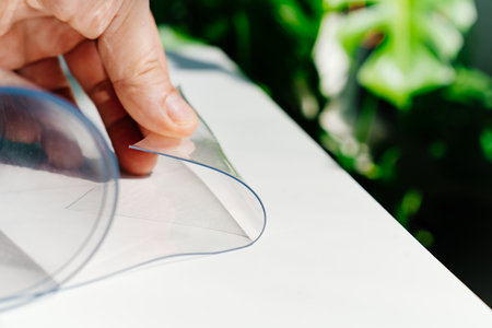 PVC film. polymeric material made of polyvinyl chloride.の写真素材