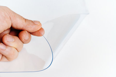 PVC film. polymeric material made of polyvinyl chloride.の写真素材