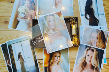 Beautiful printed wedding photos. Professional photography.の写真素材