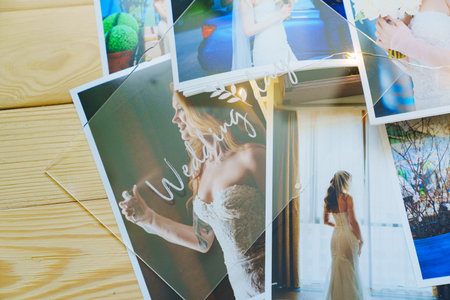 Beautiful printed wedding photos. Professional photography.の写真素材