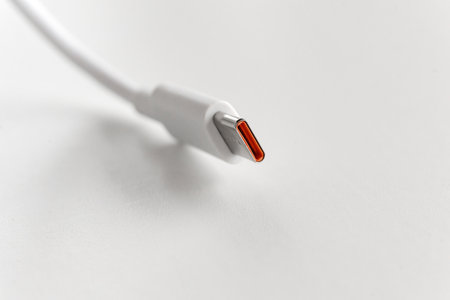 Charging cable for mobile devices with support for fast charging, USB Type-Cの写真素材
