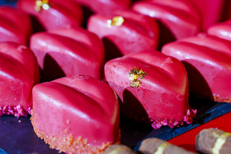 cake, sweets in the shape of women's lips. dessert for a bachelorette party. A candy bar for a holiday.の写真素材