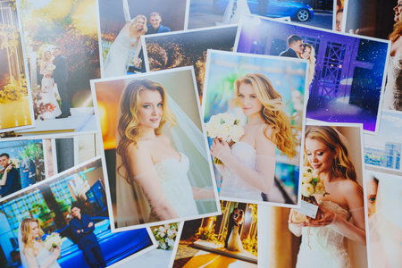Beautiful printed wedding photos. Professional photography.の写真素材