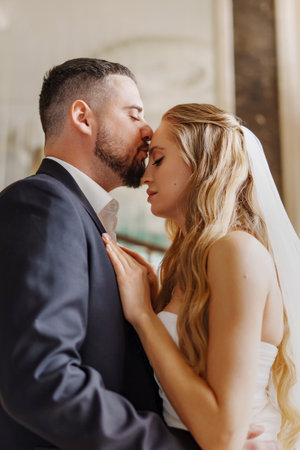 Beautiful and in love bride and groom.の写真素材