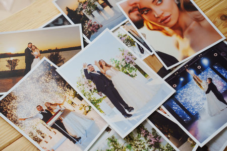Beautiful printed wedding photos.の写真素材
