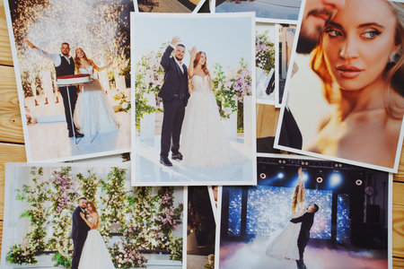 Beautiful printed wedding photos.の写真素材