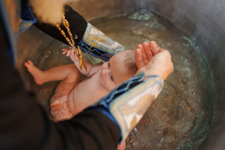 Traditional baptism celebration with a child