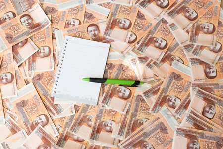 100 Cambodia Real bills background. Concept financeの写真素材