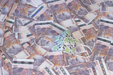 Mask reuse for using again. Heal care and medical concept.の写真素材