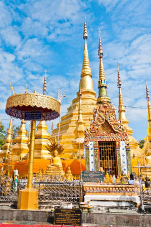 Pagoda golden color in temple of Thailandのeditorial素材